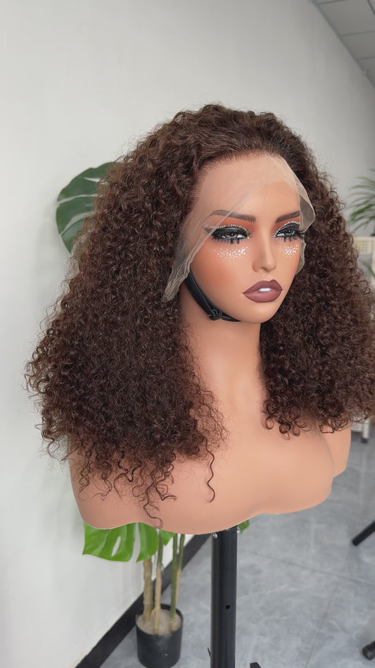 Brown color jerry curly 10-20inch