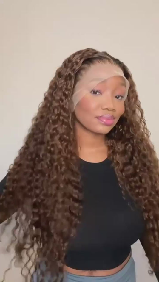 30inch brown color water wave